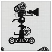 KLASSISCHER SCHWARZ- UND WEISSER KAMERA-MOTIF STOFF (Nahaufnahme)