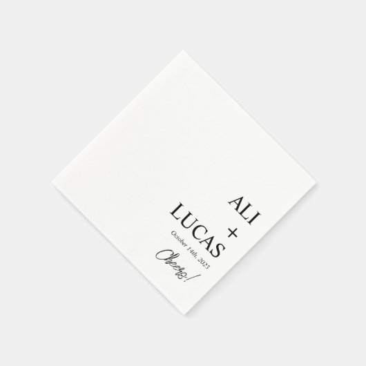 KLASSISCHER SCHWARZ- UND WEISSER SCHWARZ-COCKTAIL SERVIETTE (Ecke)