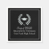 Klassischer Schwarz-Weiß-Abschluss Serviette (Vorderseite)