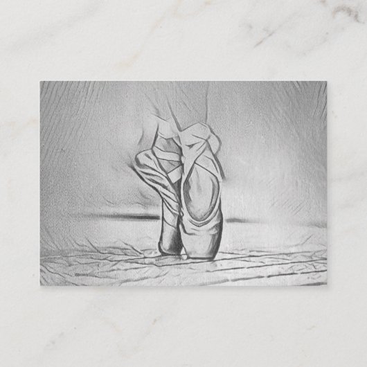 Klassischer Schwarz-Weiß Ballet Shoes Dancer Visitenkarte (Rückseite)