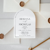 Klassischer Schwarz-Weiß-einfacher Bogenbogen Einladung