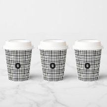 Klassischer Schwarz-Weiß-Kariert-Paper-Cup
