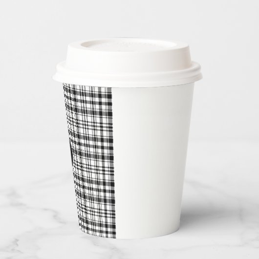 Klassischer Schwarz-Weiß-Kariert-Paper-Cup Pappbecher (Links)