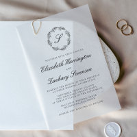 Klassischer Schwarz-Weiß-Monogramm-Kranz in Schrei