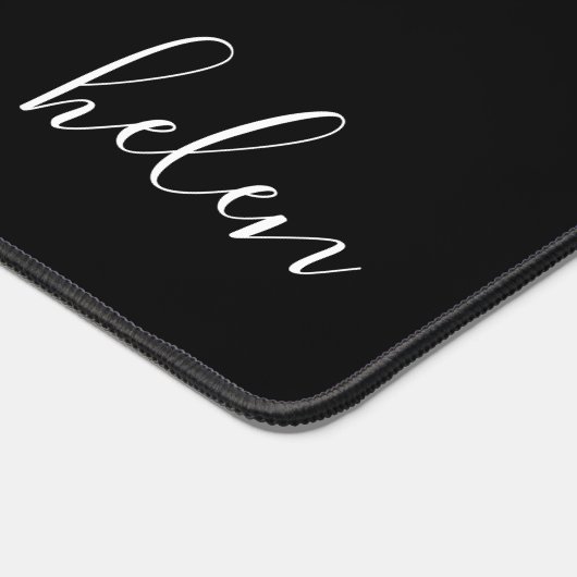 Klassischer Schwarz-Weiß-Personalisiert Schreibtischunterlage (Ecke)