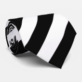 Klassischer Schwarz Weiß Pinstripe Krawatte (Gerollt)