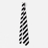 Klassischer Schwarz Weiß Pinstripe Krawatte (Rückseite)