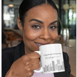 Klassischer Schwarz-Weiß-Realtor Kaffeetasse