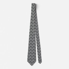 Klassischer Schwarz-Weiß Wasserfall Satin Necktie Krawatte