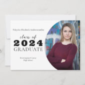 Klassischer Schwarz-weißer einfacher Abschluss Ankündigung (Vorderseite)