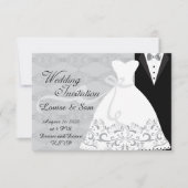 Klassischer Schwarz-weißer Eleganter Brautgarten RSVP Karte (Vorderseite)