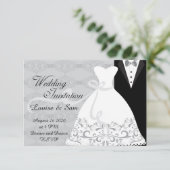 Klassischer Schwarz-weißer Eleganter Brautgarten RSVP Karte (Stehend Vorderseite)