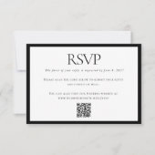 Klassischer Schwarz-weißer Hochzeitcode - kundensp RSVP Karte (Vorderseite)