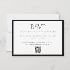 Klassischer Schwarz-weißer Hochzeitcode - kundensp RSVP Karte
