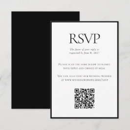 Klassischer Schwarz-weißer Hochzeitcode - kundensp RSVP Karte