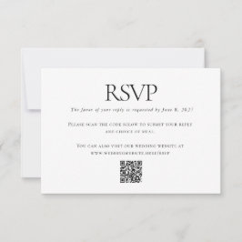 Klassischer Schwarz-weißer Hochzeitcode - kundensp RSVP Karte