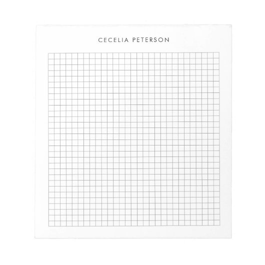 Klassischer Schwarz-weißer Platz Notizblock (Vorderseite)