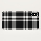 klassischer Schwarz-weißer Tartan kariert Case-Mate iPhone Hülle (Rückseite (Horizontal))
