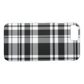 klassischer Schwarz-weißer Tartan kariert Case-Mate iPhone Hülle (Rückseite (Horizontal))
