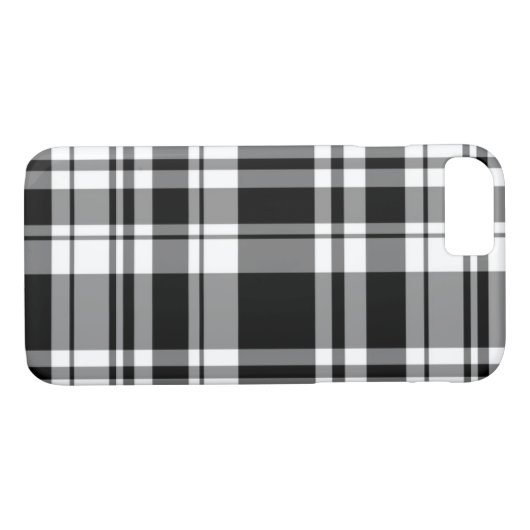 klassischer Schwarz-weißer Tartan kariert Case-Mate iPhone Hülle (Rückseite (Horizontal))