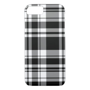 klassischer Schwarz-weißer Tartan kariert Case-Mate iPhone Hülle