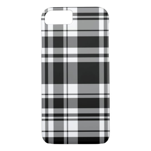 klassischer Schwarz-weißer Tartan kariert Case-Mate iPhone Hülle (Rückseite)