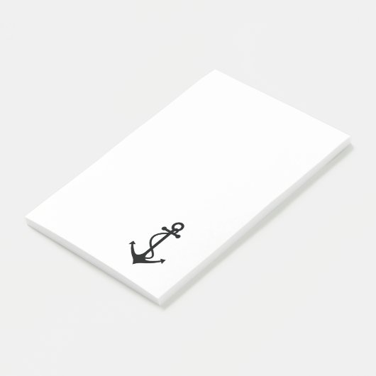 Klassischer schwarzer Anker Post-it Klebezettel (angewinkelt)