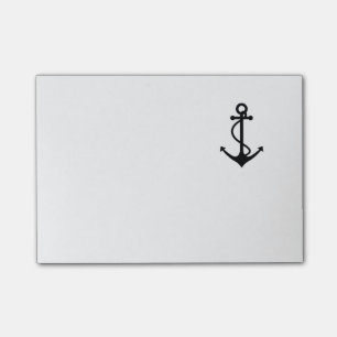 Klassischer schwarzer Anker Post-it Klebezettel