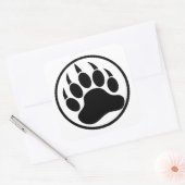 Klassischer schwarzer Bär in einem schwarzen Ring Quadratischer Aufkleber (Umschlag)