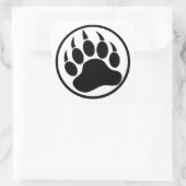 Klassischer schwarzer Bär in einem schwarzen Ring Quadratischer Aufkleber (Tasche)