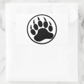 Klassischer schwarzer Bär in einem schwarzen Ring Rechteckiger Aufkleber (Tasche)