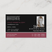 Klassischer Schwarzer Burgund mit Monogramm und Fo Visitenkarte (Rückseite)