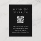 Klassischer schwarzer einfacher QR-Code-Hochzeit Begleitkarte (Vorderseite)