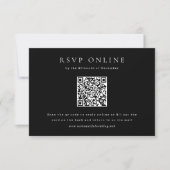 Klassischer schwarzer einfacher QR-Code-Hochzeit RSVP Karte (Vorderseite)