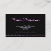 Klassischer Schwarzer Glitzer Sparkle Parco Tassin Visitenkarte (Rückseite)