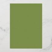 Klassischer schwarzer grüner Kalligrafie-QR-Code D Folieneinladung (Rückseite)