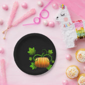 Klassischer schwarzer Herbst-Kürbis-Teller Pappteller (Party)