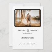 Klassischer Schwarzer Herbst lässt 2 Foto Save the Einladung (Rückseite)