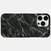 Klassischer schwarzer Marmor Case-Mate iPhone Hülle (Rückseite (Horizontal))