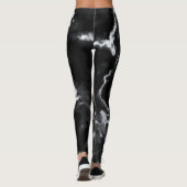 Klassischer Schwarzer Marmor, grau, weiß Leggings (Rückseite)