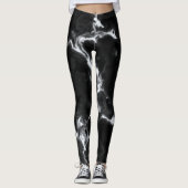 Klassischer Schwarzer Marmor, grau, weiß Leggings (Vorderseite)