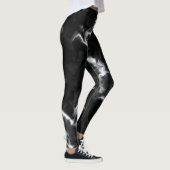 Klassischer Schwarzer Marmor, grau, weiß Leggings (Rechts)