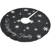 Klassischer schwarzer personalisierter Baum-Rock Polyester Weihnachtsbaumdecke (Schrägansicht)