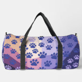 Klassischer schwarzer Pfotenabdruck weiß Duffle Bag (Vorderseite)