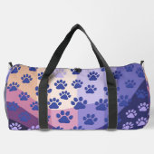 Klassischer schwarzer Pfotenabdruck weiß Duffle Bag (Rückseite)