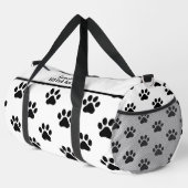 Klassischer schwarzer Pfotenabdruck Weiße Monogram Duffle Bag (Rechte Ecke)