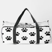 Klassischer schwarzer Pfotenabdruck Weiße Monogram Duffle Bag (Rückseite)