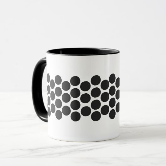 Klassischer schwarzer Punkte-Kaffee Tasse (Vorderseite Links)