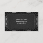 Klassischer Schwarzer Rahmen | Leather Texture Visitenkarte (Rückseite)