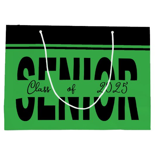 Klassischer schwarzer Rang Große Geschenktüte (Rückseite)